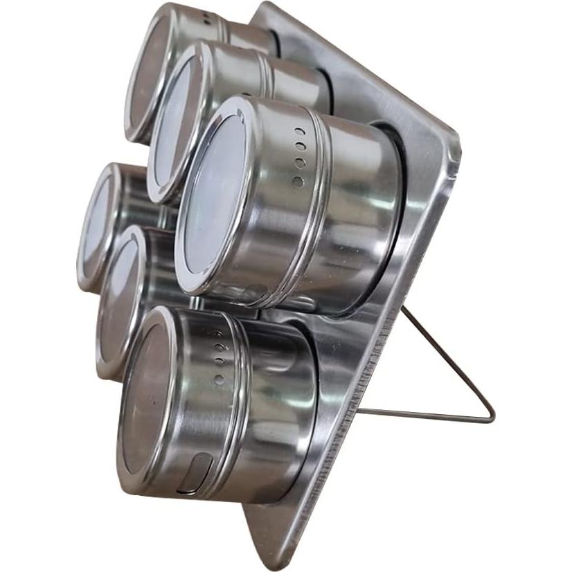 Kit Organizador de Especias Magnético TEEM - 6 Tarros 75ml