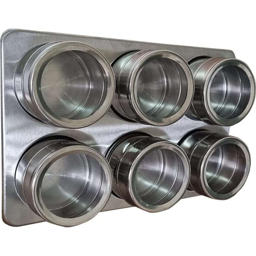 Kit Organizador de Especias Magnético TEEM - 6 Tarros 75ml