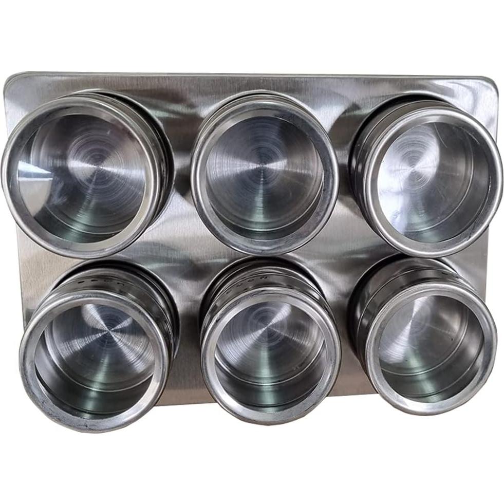 Kit Organizador de Especias Magnético TEEM - 6 Tarros 75ml