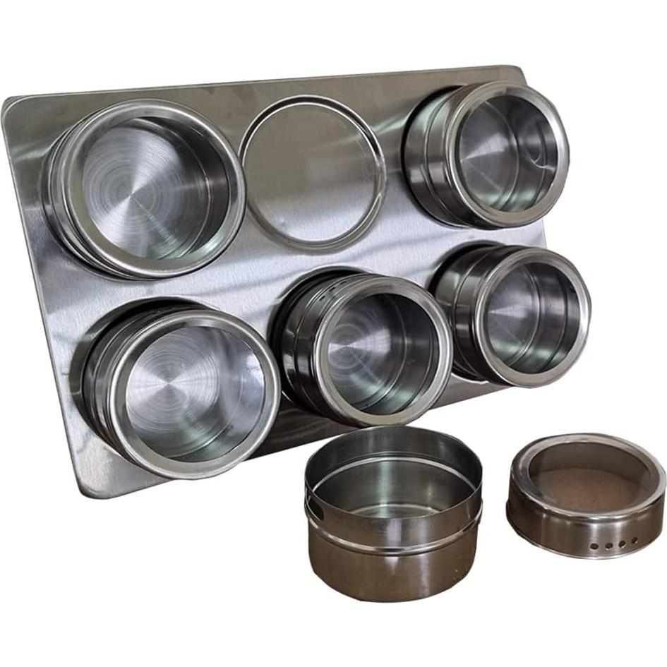 Kit Organizador de Especias Magnético TEEM - 6 Tarros 75ml