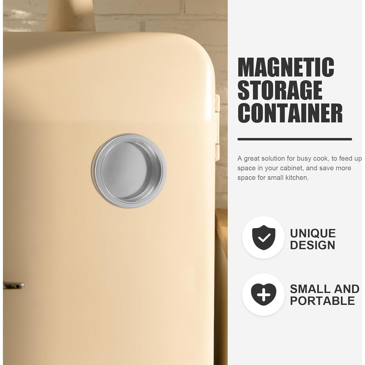 Garneck Latas de Aluminio 85g - Contenedor Redondo Magnético