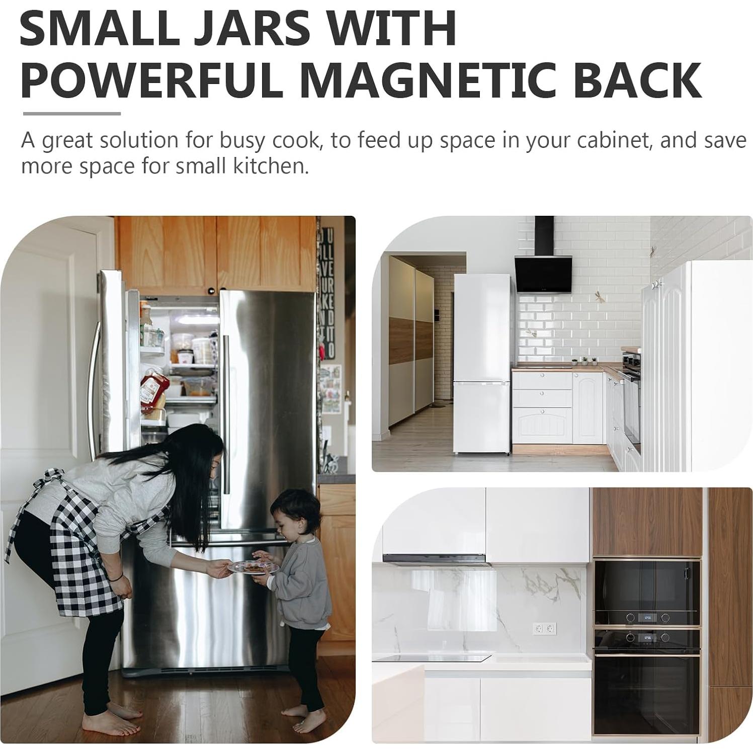 Garneck Latas de Aluminio 85g - Contenedor Redondo Magnético