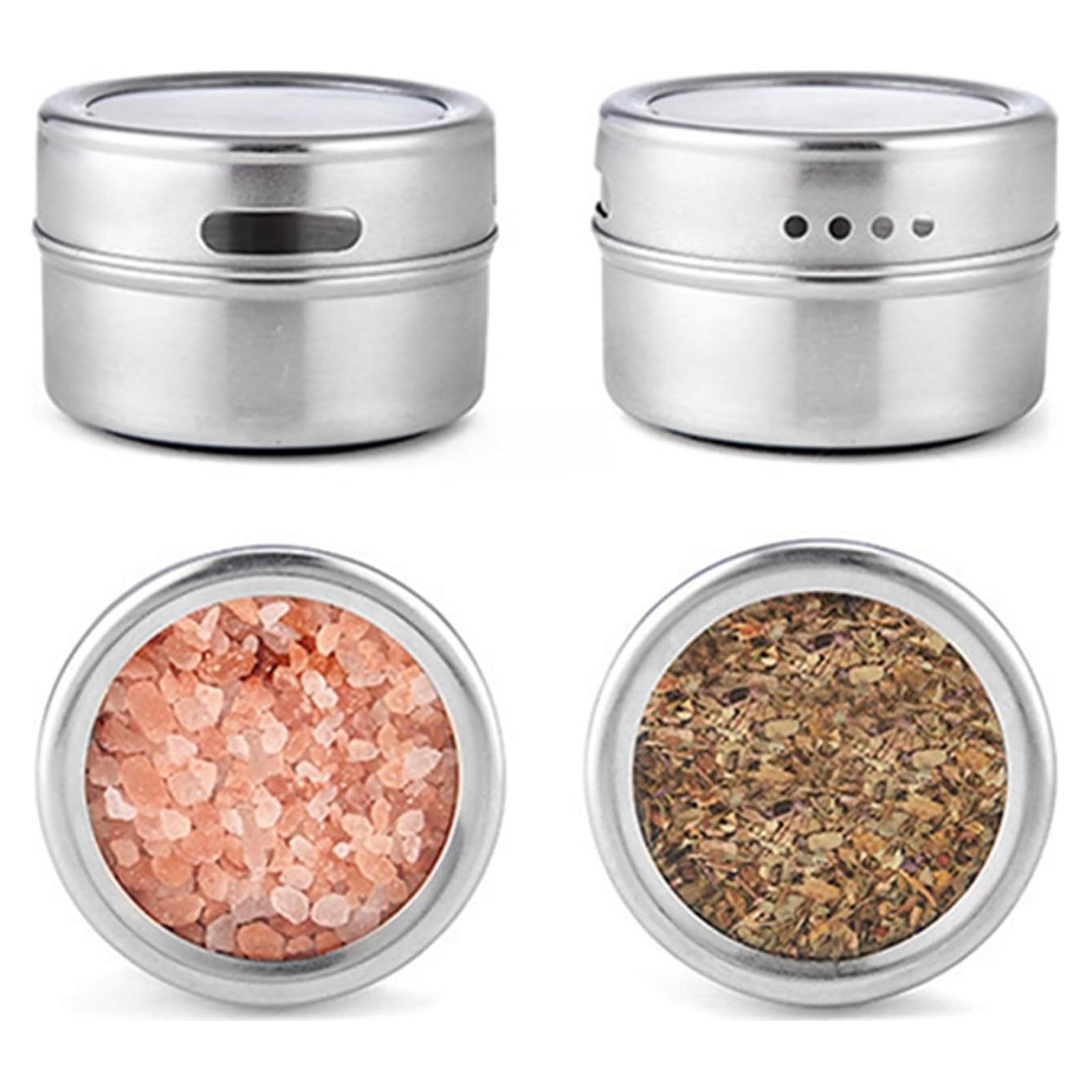 Conjunto de 4 Tarros de Especias Magnéticos EBIEFLY 16cm
