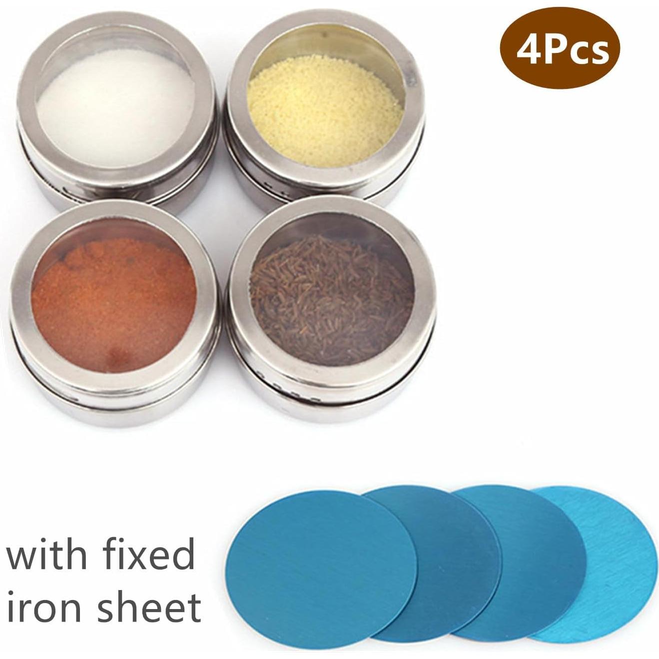 Conjunto de 4 Tarros de Especias Magnéticos EBIEFLY 16cm