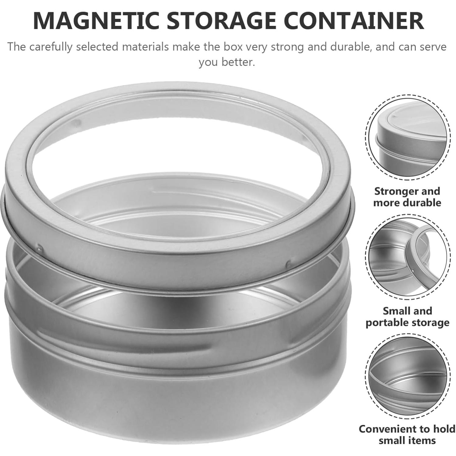 Garneck 2 Pcs Caja de Especias Magnética Aluminio 9cm