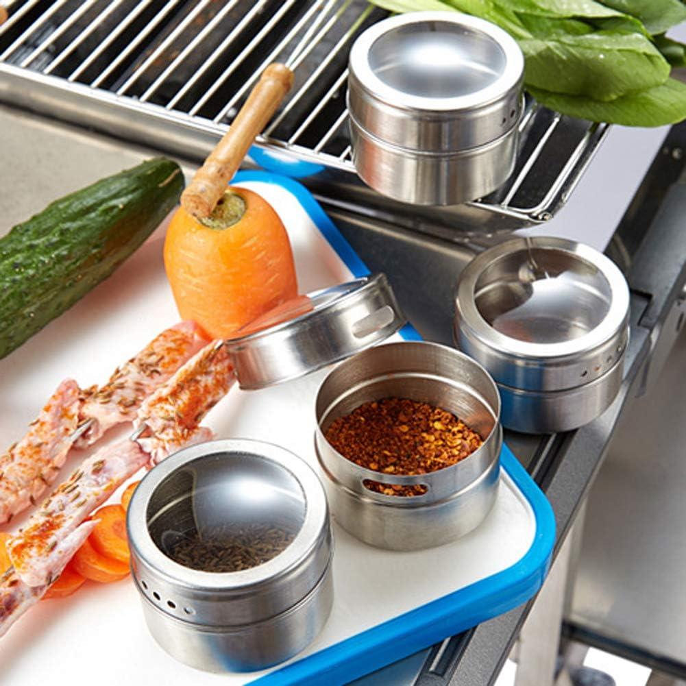 Latas de Especias Magnéticas 2 Piezas Acero Inoxidable 6.3cm