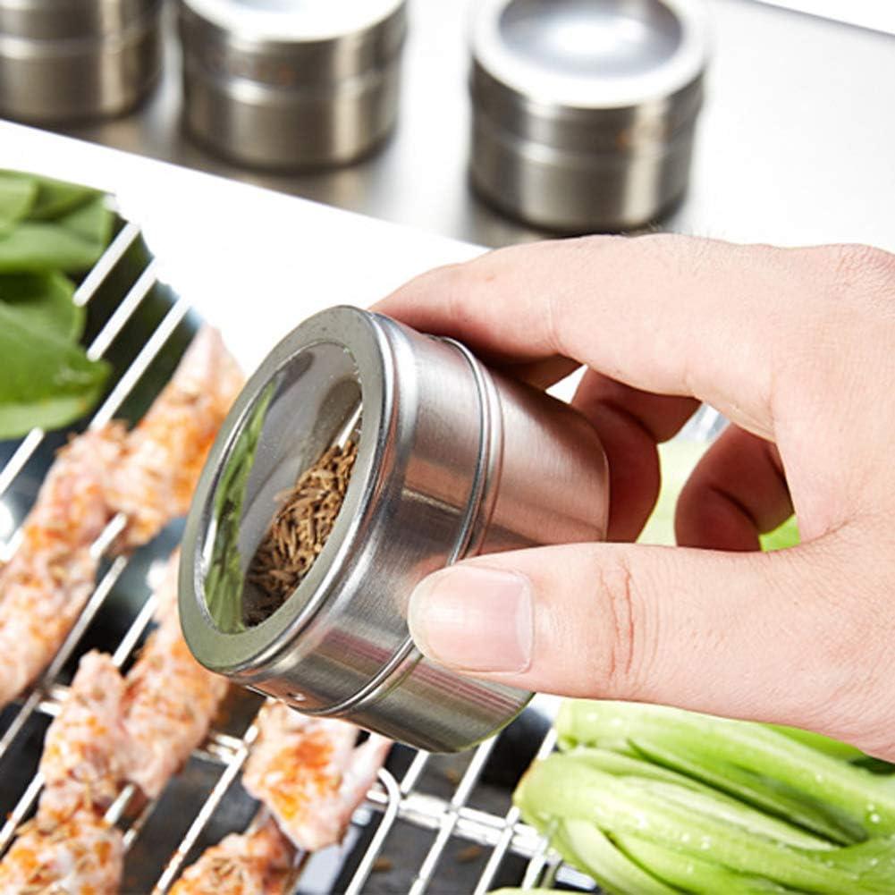 Latas de Especias Magnéticas 2 Piezas Acero Inoxidable 6.3cm