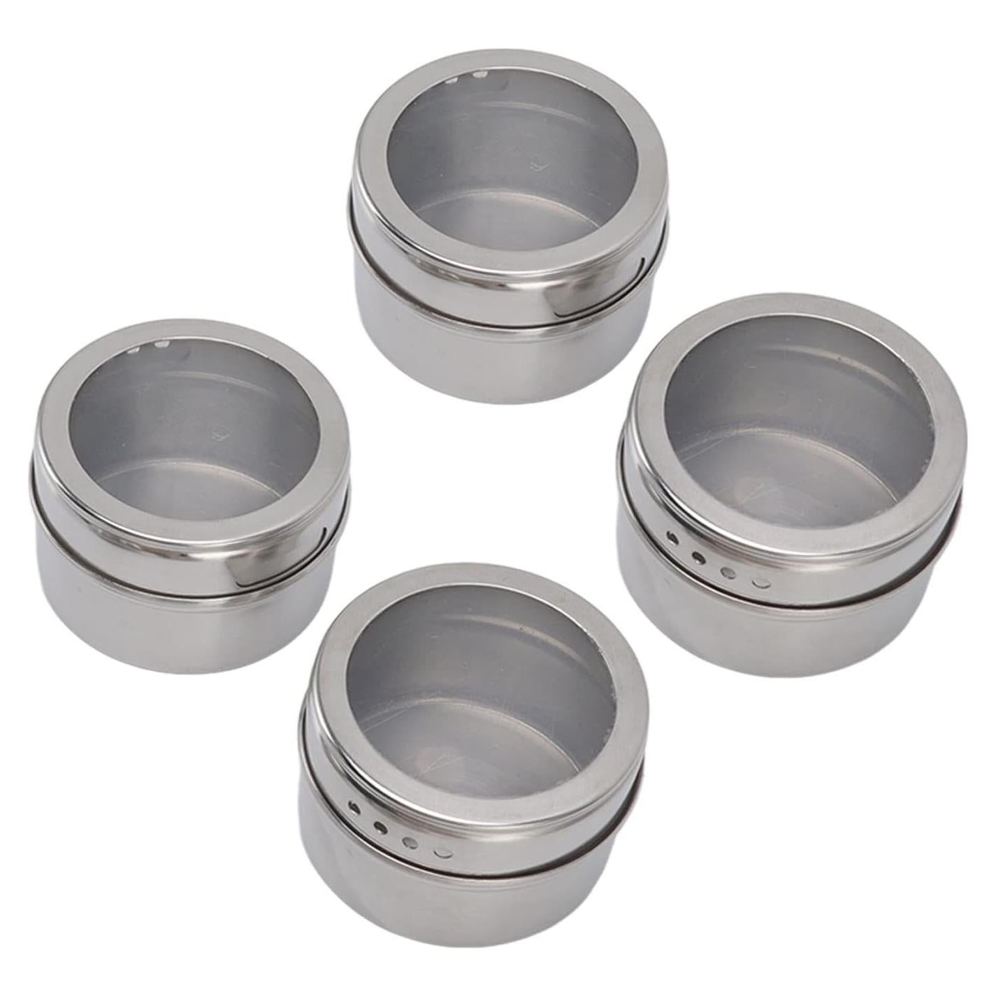 Latas Magnéticas para Especias BYERZ - Acero Inoxidable, 4 Piezas