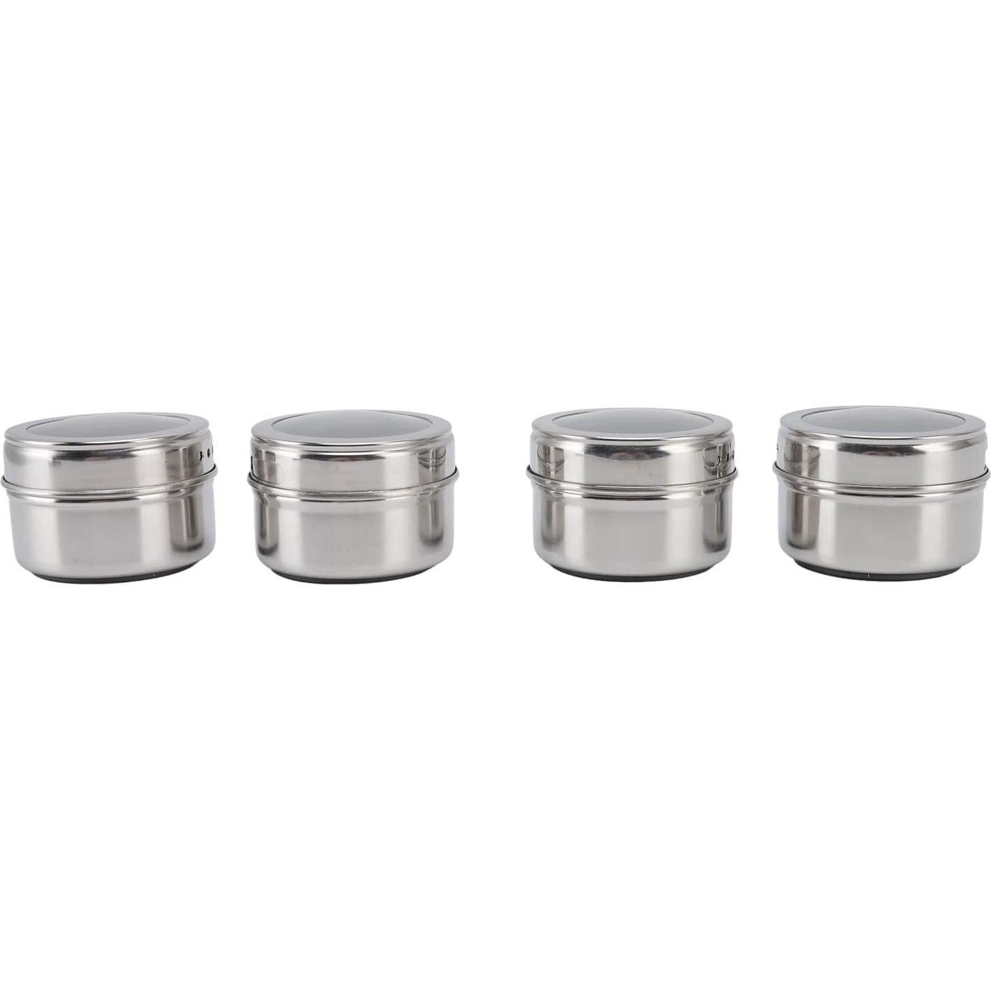 Latas Magnéticas para Especias BYERZ - Acero Inoxidable, 4 Piezas