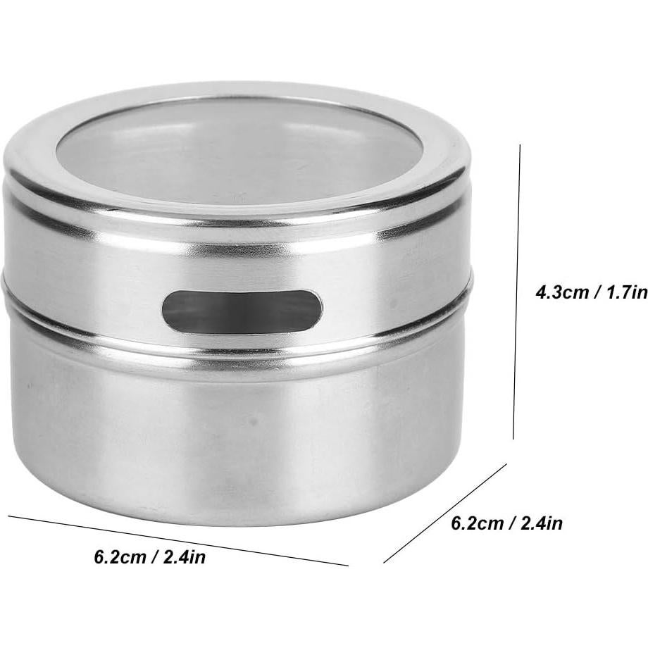 Set de 3 Latas de Especias Magnéticas Tomotato - Acero Inoxidable