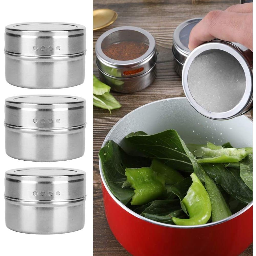 Set de 3 Latas de Especias Magnéticas Tomotato - Acero Inoxidable
