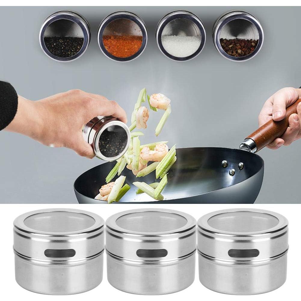 Set de 3 Latas de Especias Magnéticas Tomotato - Acero Inoxidable