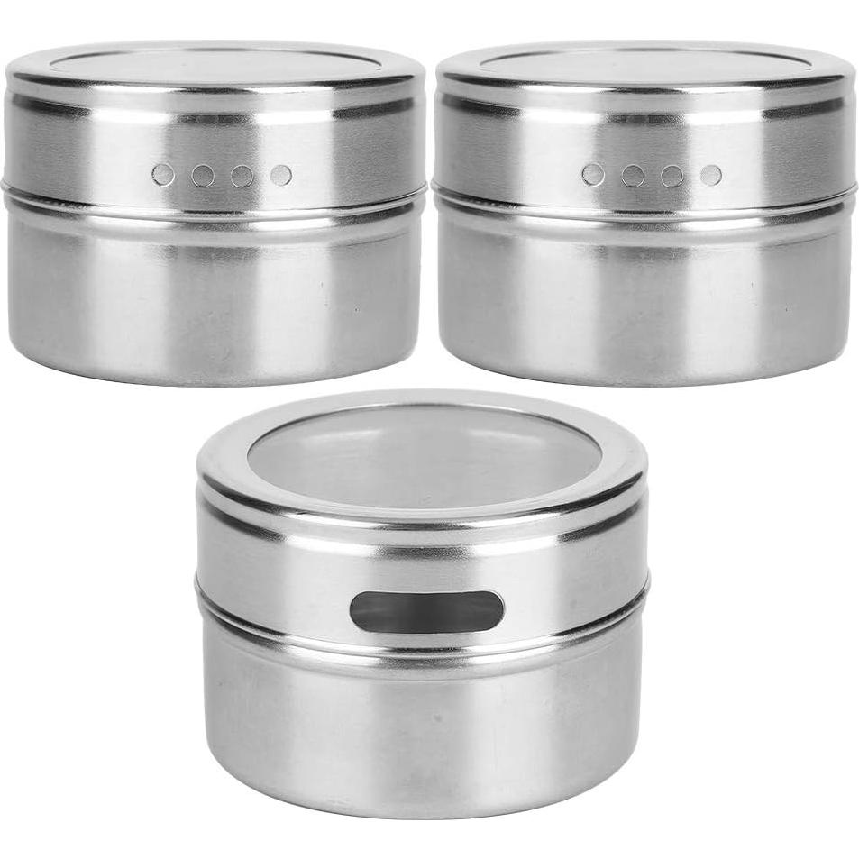 Set de 3 Latas de Especias Magnéticas Tomotato - Acero Inoxidable