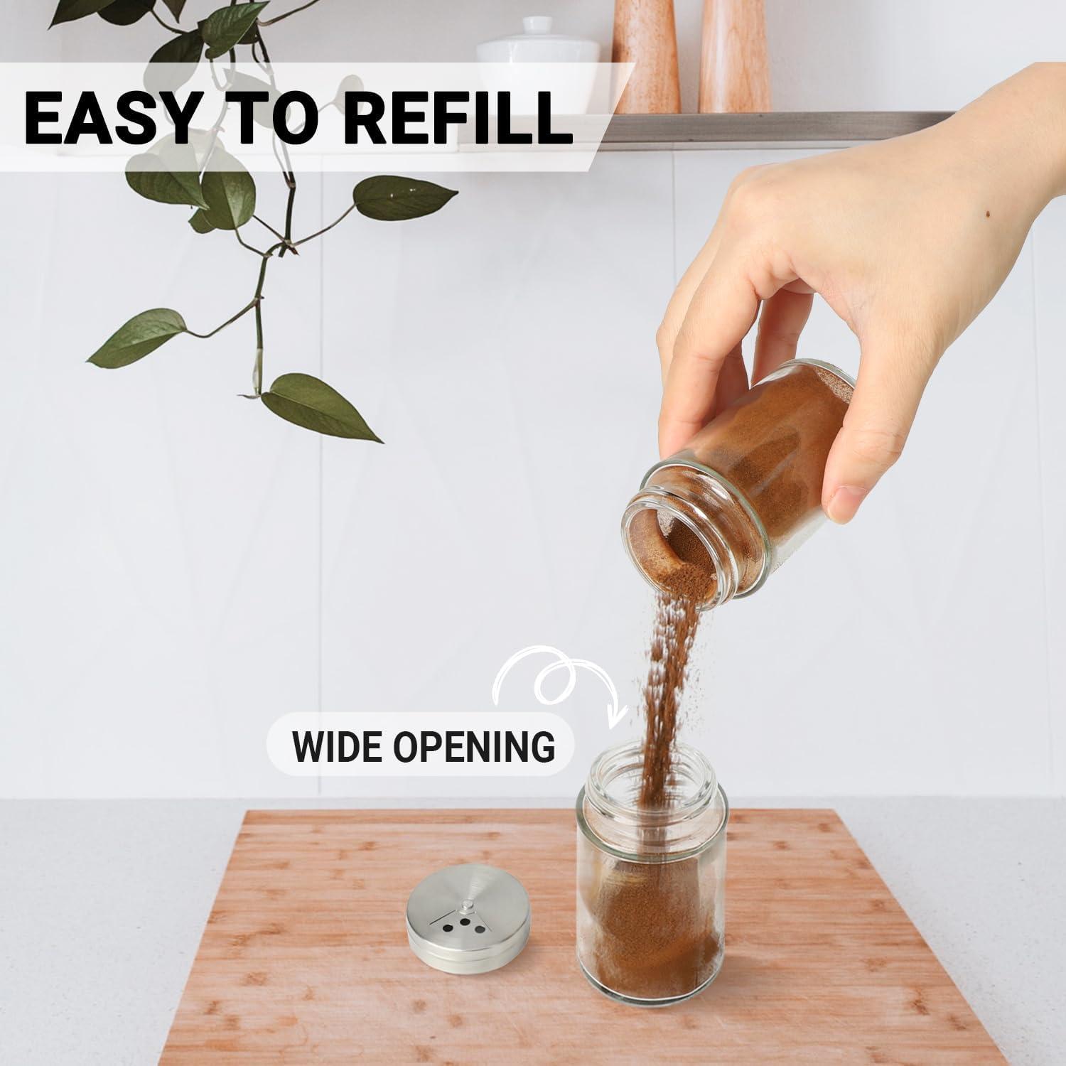 Tarros de Especias Segarty, Set de 3 Botellas de 80ml con Dosificador