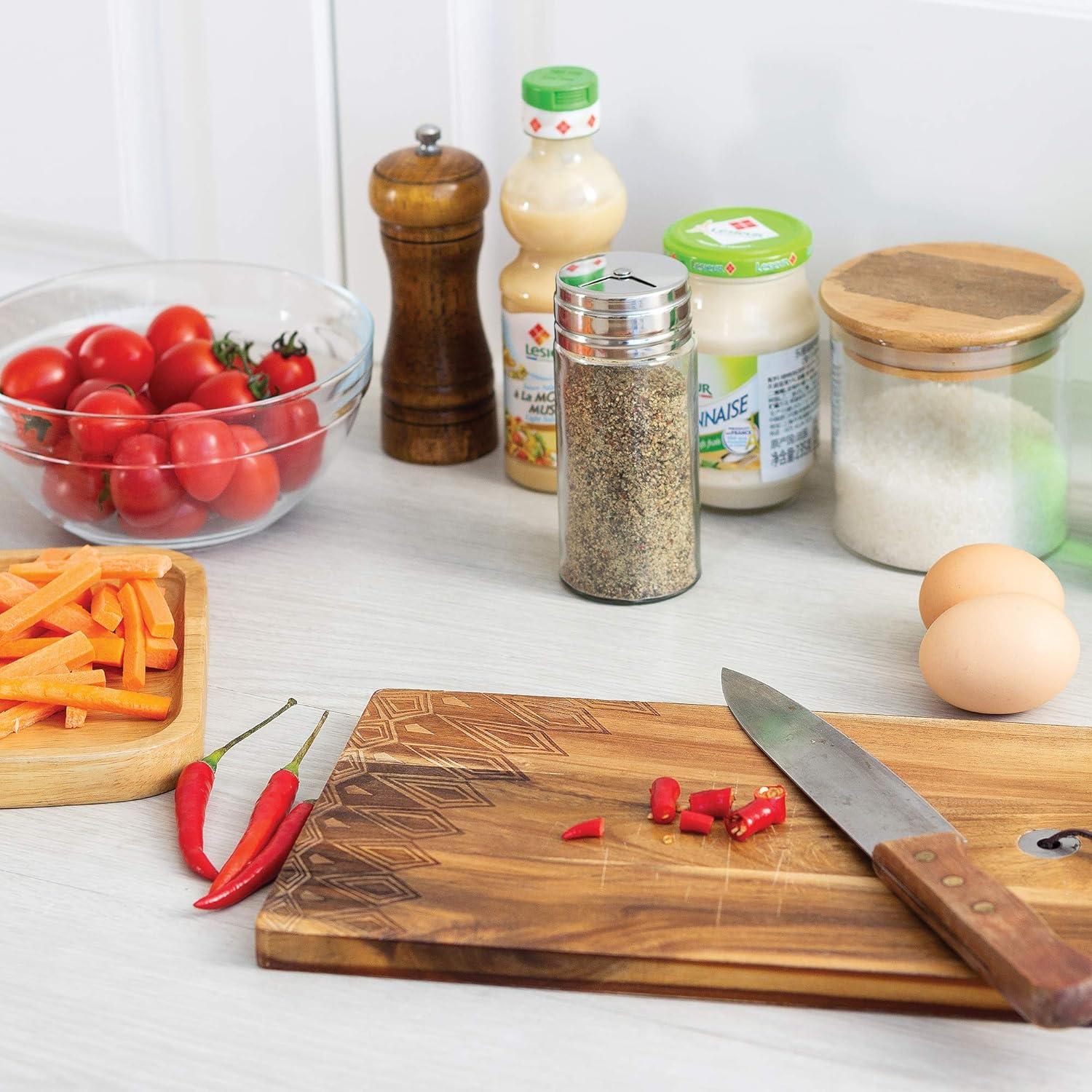 Tarro de Especias de Vidrio Fox Run 5167 con Tapa de Acero Inoxidable 180ml