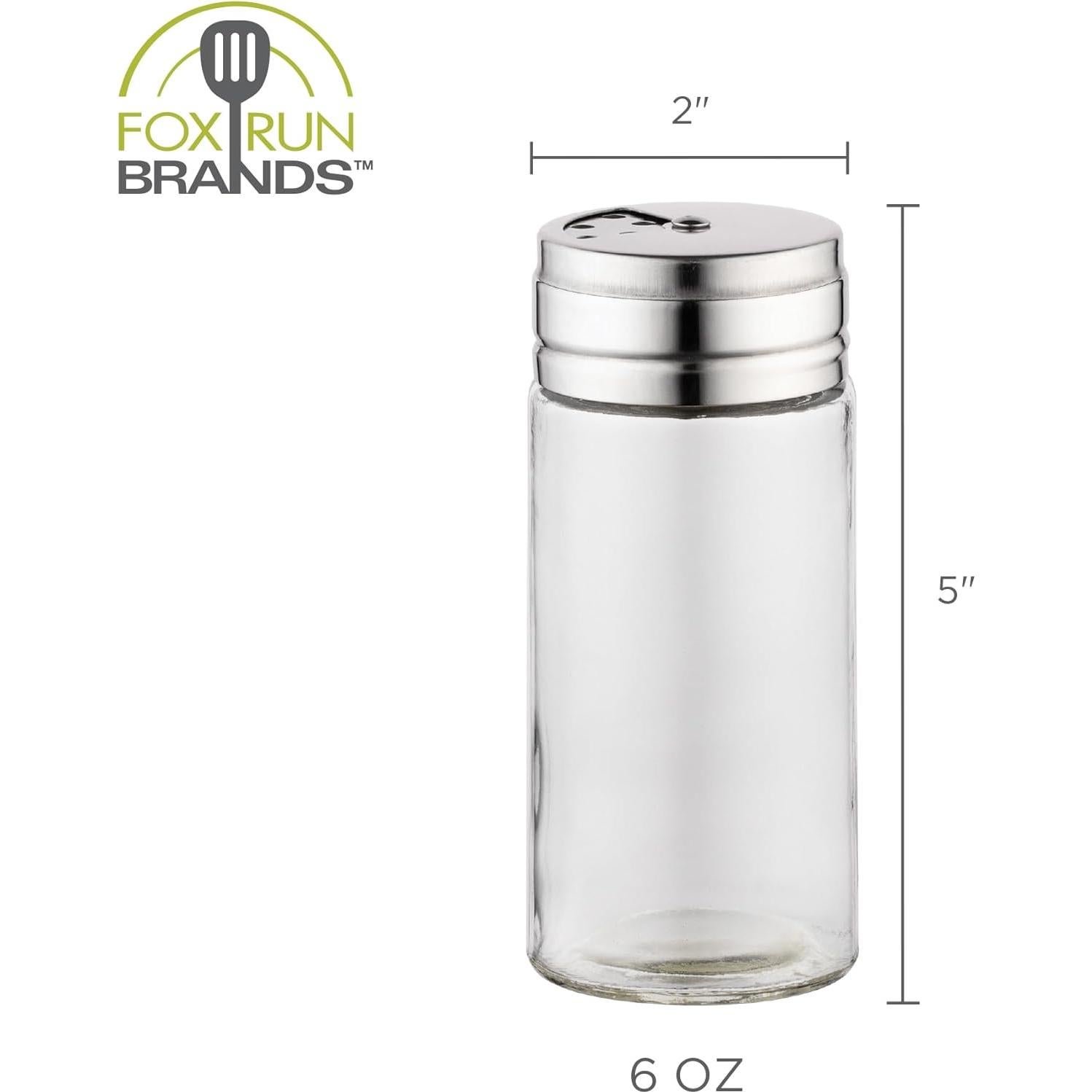 Tarro de Especias de Vidrio Fox Run 5167 con Tapa de Acero Inoxidable 180ml