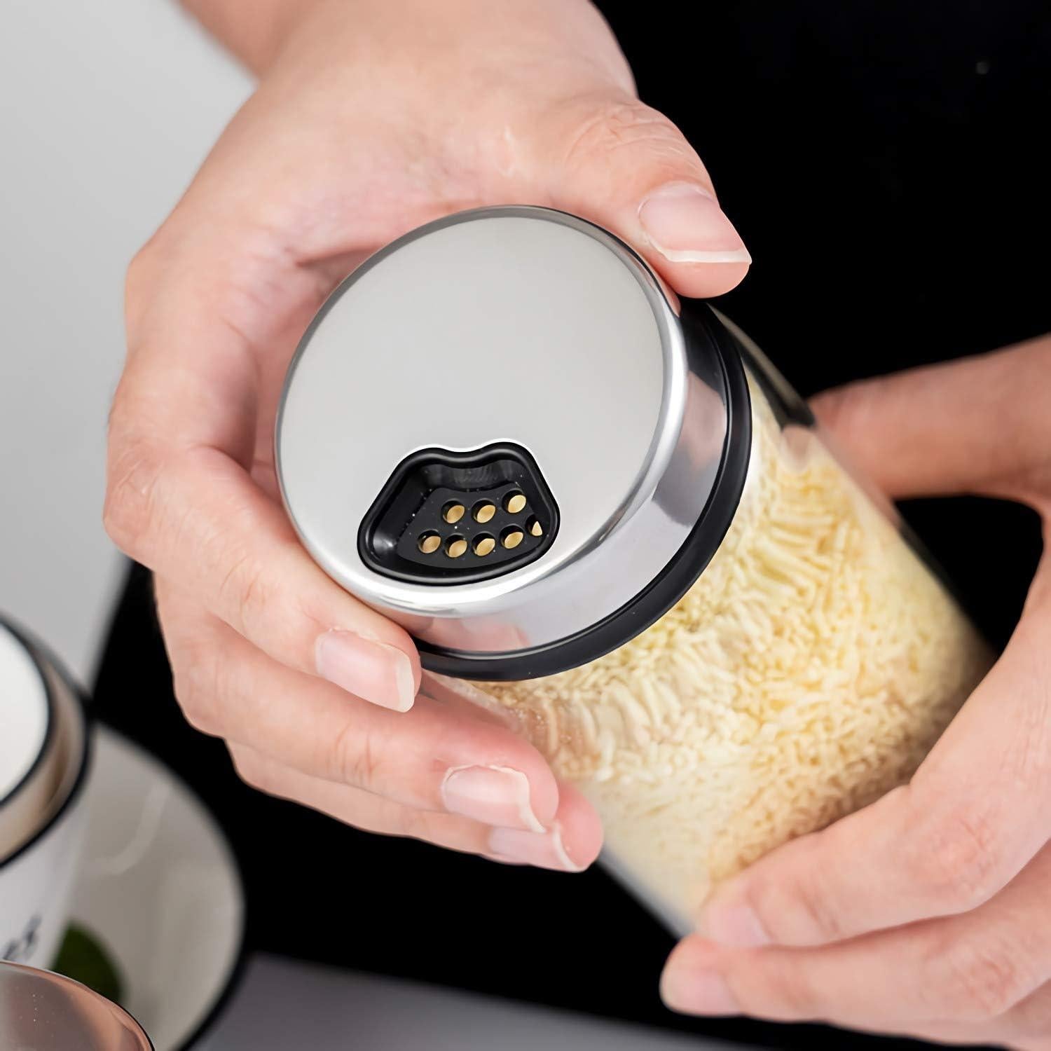 Tarros de Especias de Vidrio Kingrol 200 ml - 6 Pack con Tapa Ajustable