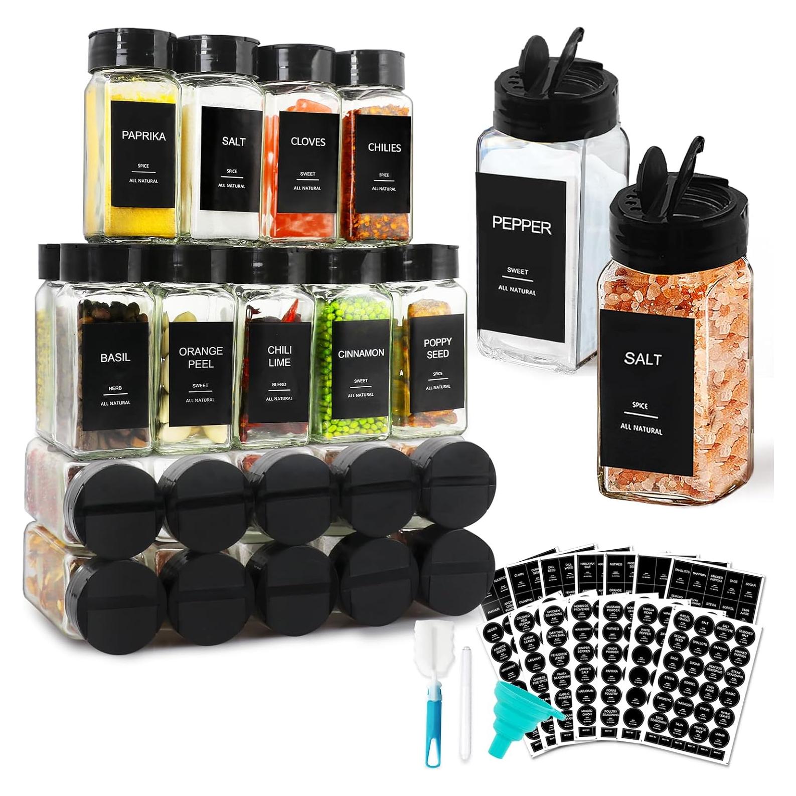 Juego de Frascos de Especias AISIPRIN 24 Piezas con Etiquetas