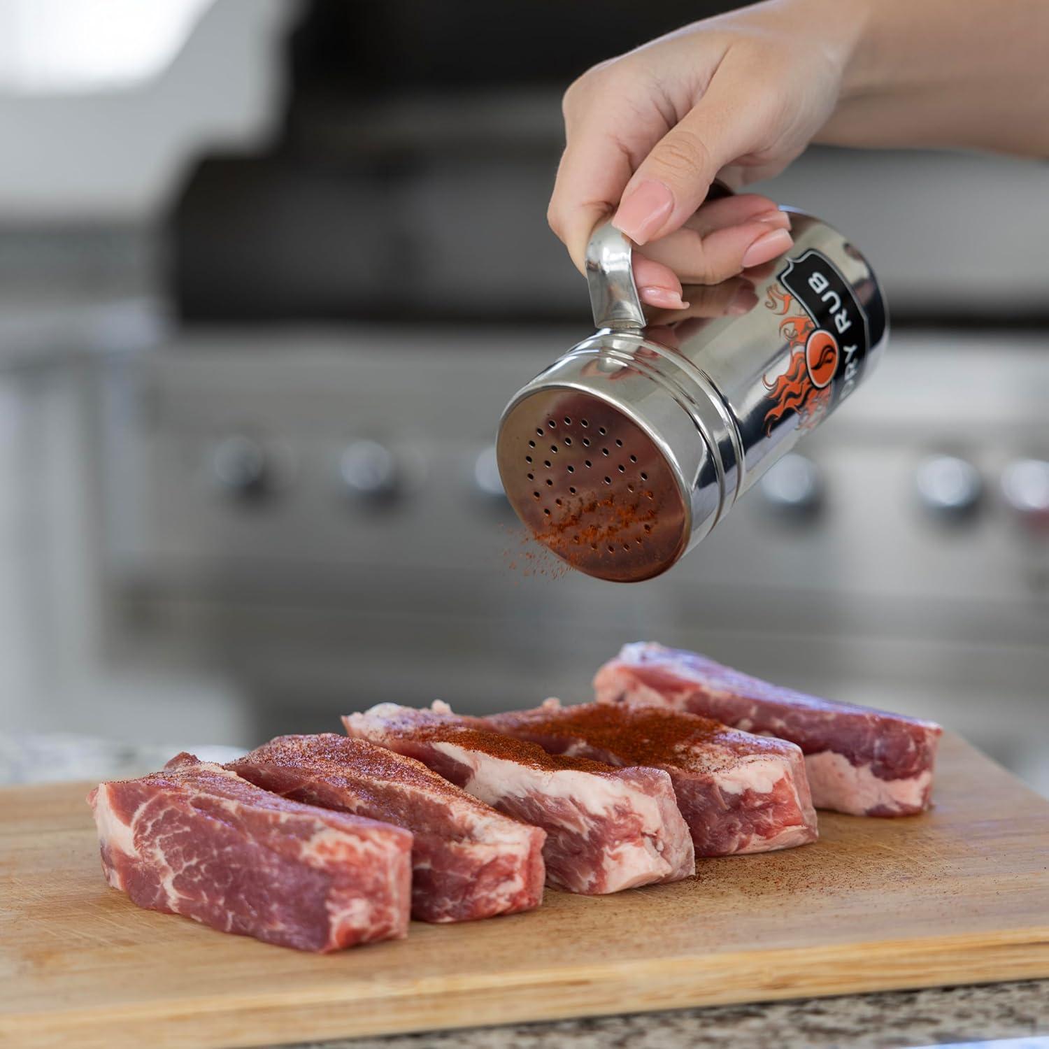 Shaker de Especias Acero Inoxidable Outset 368g Tapa Hermética