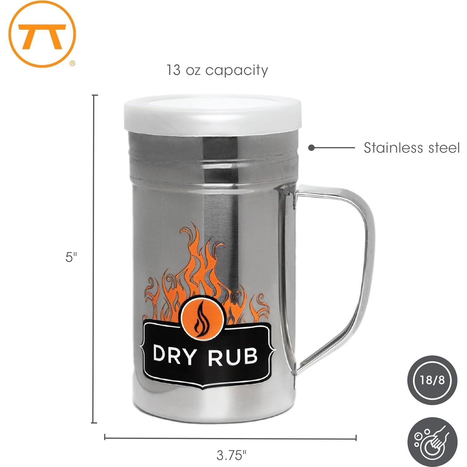 Shaker de Especias Acero Inoxidable Outset 368g Tapa Hermética