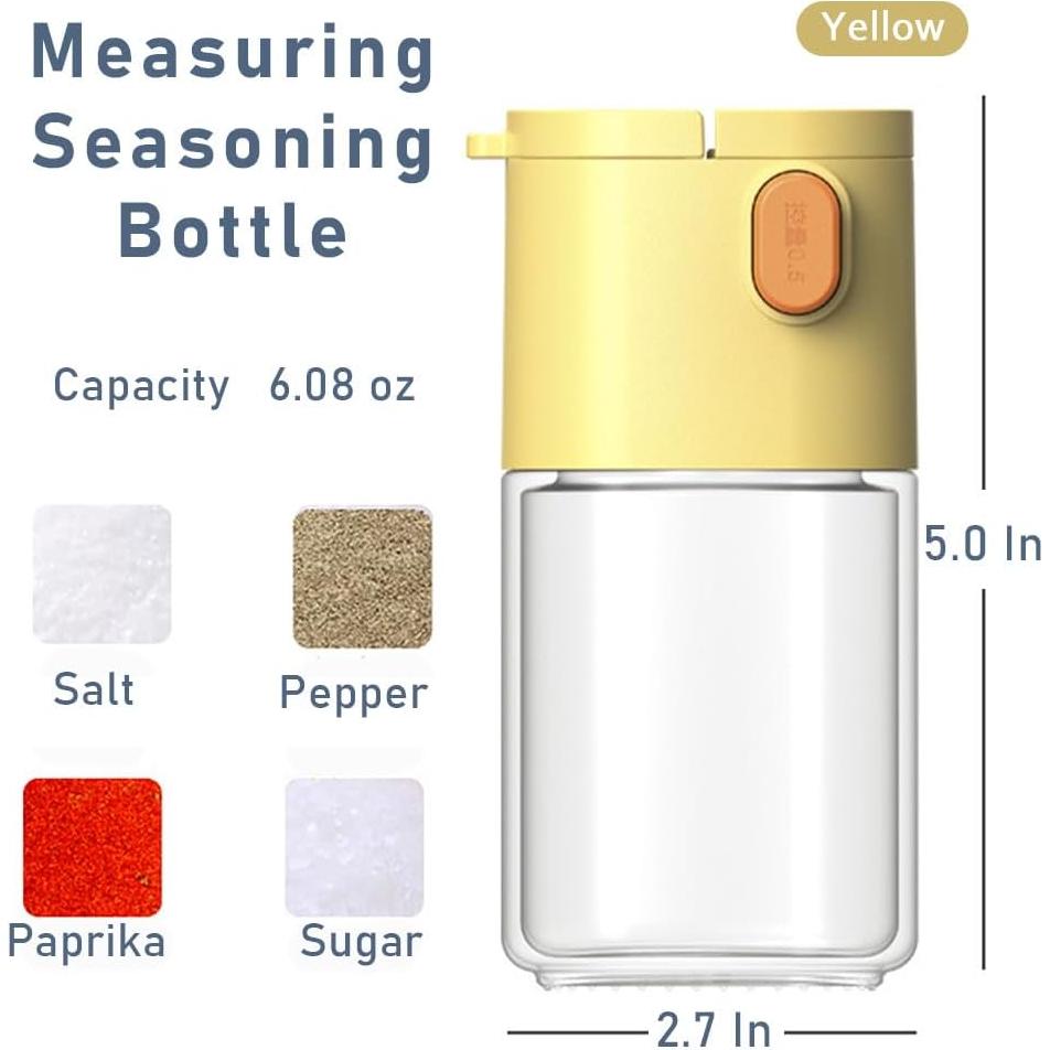 Botella Sazonadora Koofull 170g Vidrio Amarillo Antipolvo