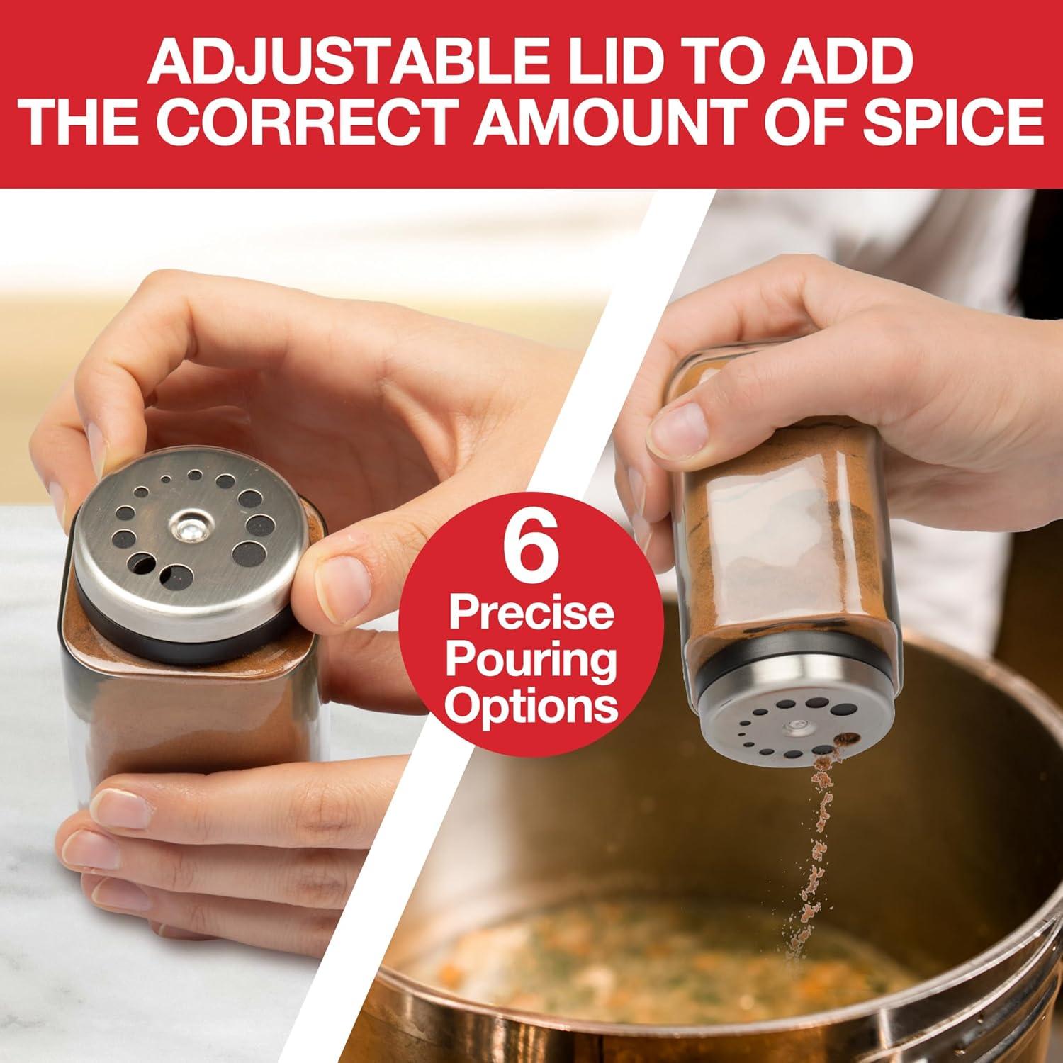 Juego de 6 Tarros de Especias de Vidrio Good Cooking 180ml