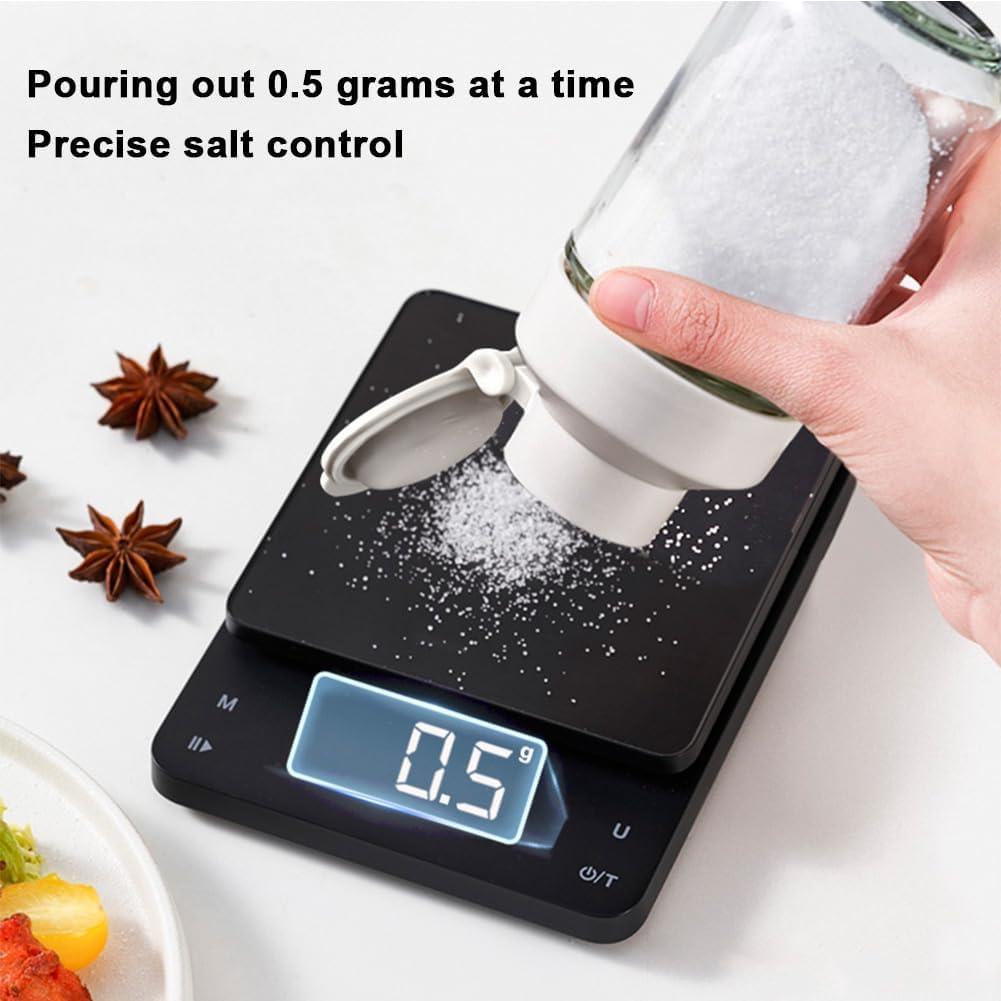 Salero y Pimentero Koofull de Vidrio 240g Beige a Prueba de Polvo