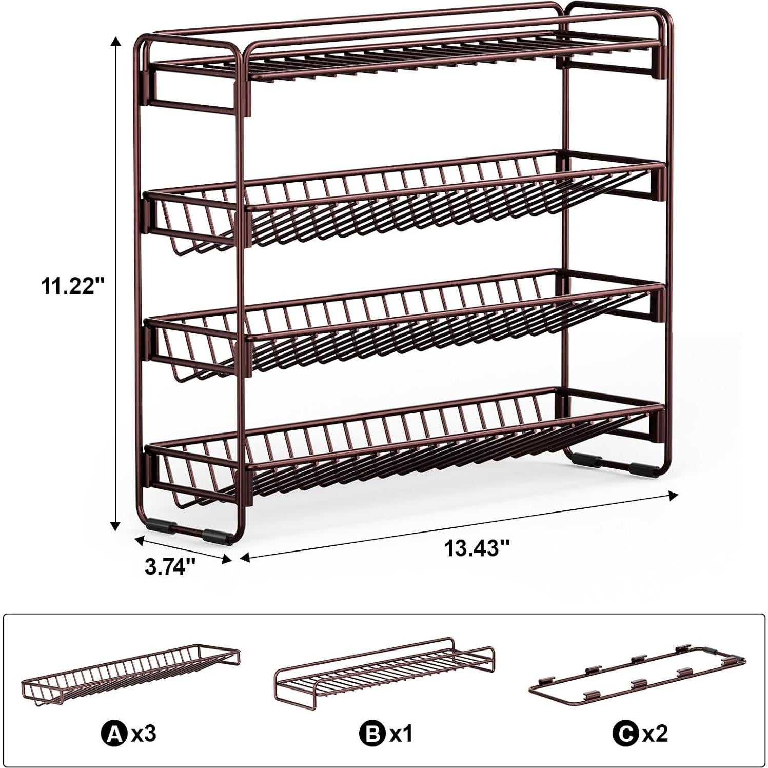 Organizador de Especias 4 Niveles PanPanPal - Metal Bronce