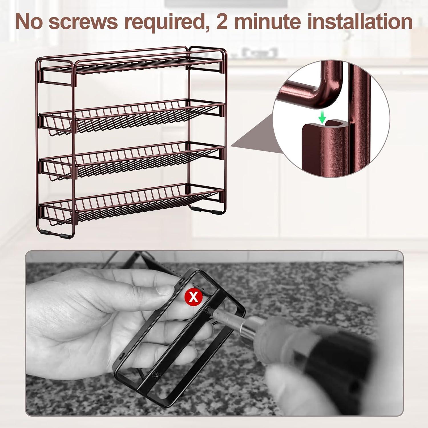 Organizador de Especias 4 Niveles PanPanPal - Metal Bronce