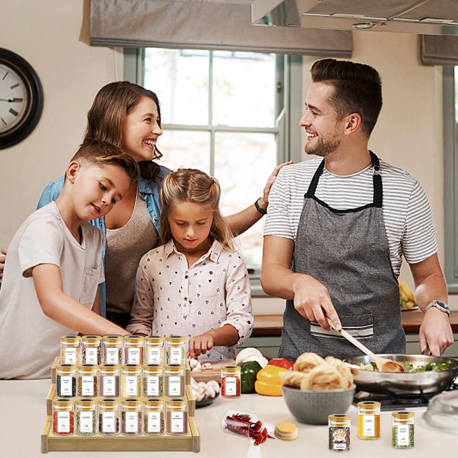 Tarros de Especias SLifeJars 118 ml con Etiquetas - 24 Piezas