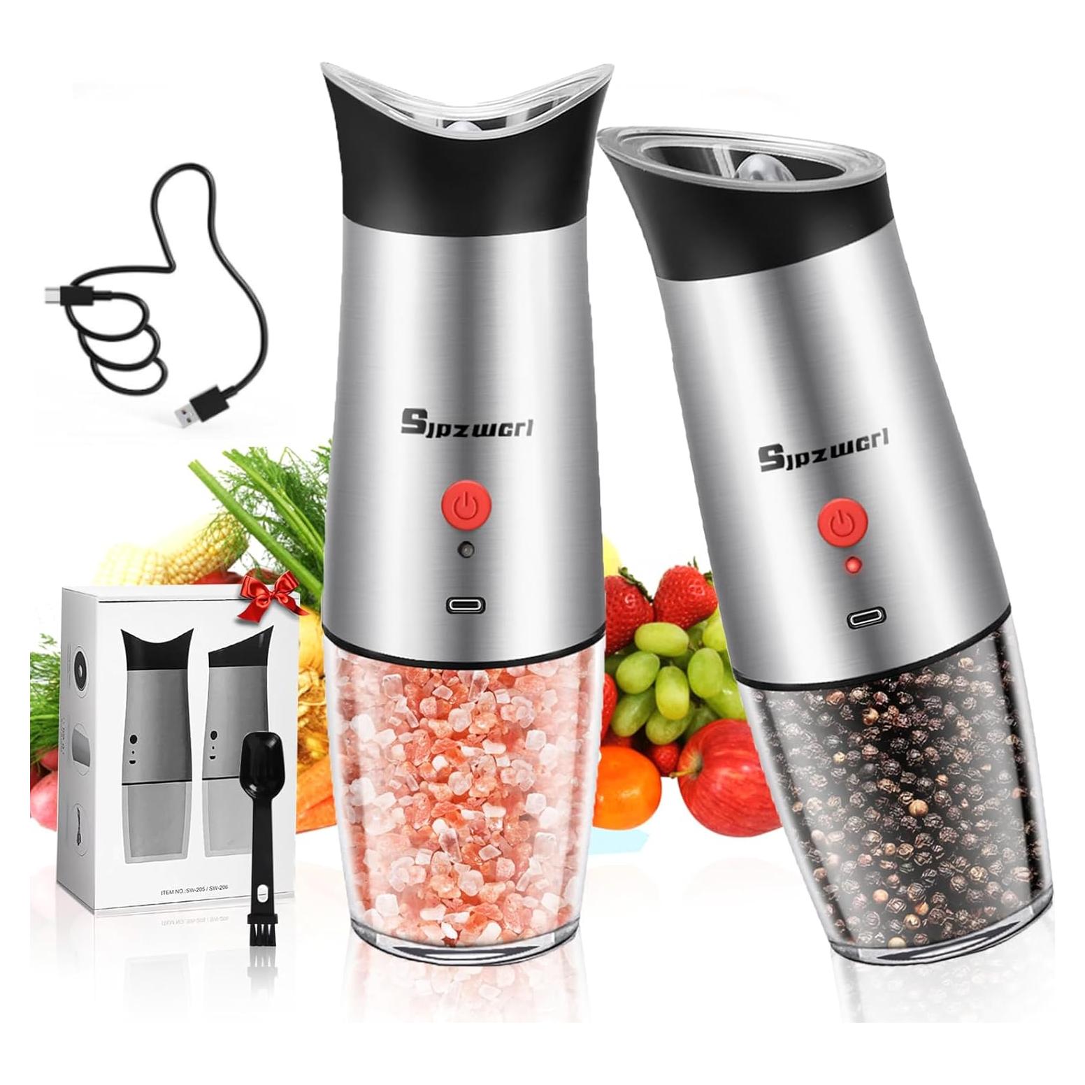 Juego de Molinillos Eléctricos de Sal y Pimienta Sjpzwcrl 200ml