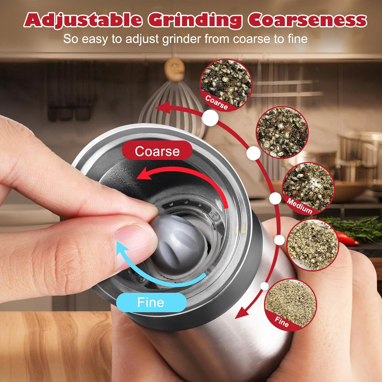 Juego de Molinillos Eléctricos de Sal y Pimienta Sjpzwcrl 200ml