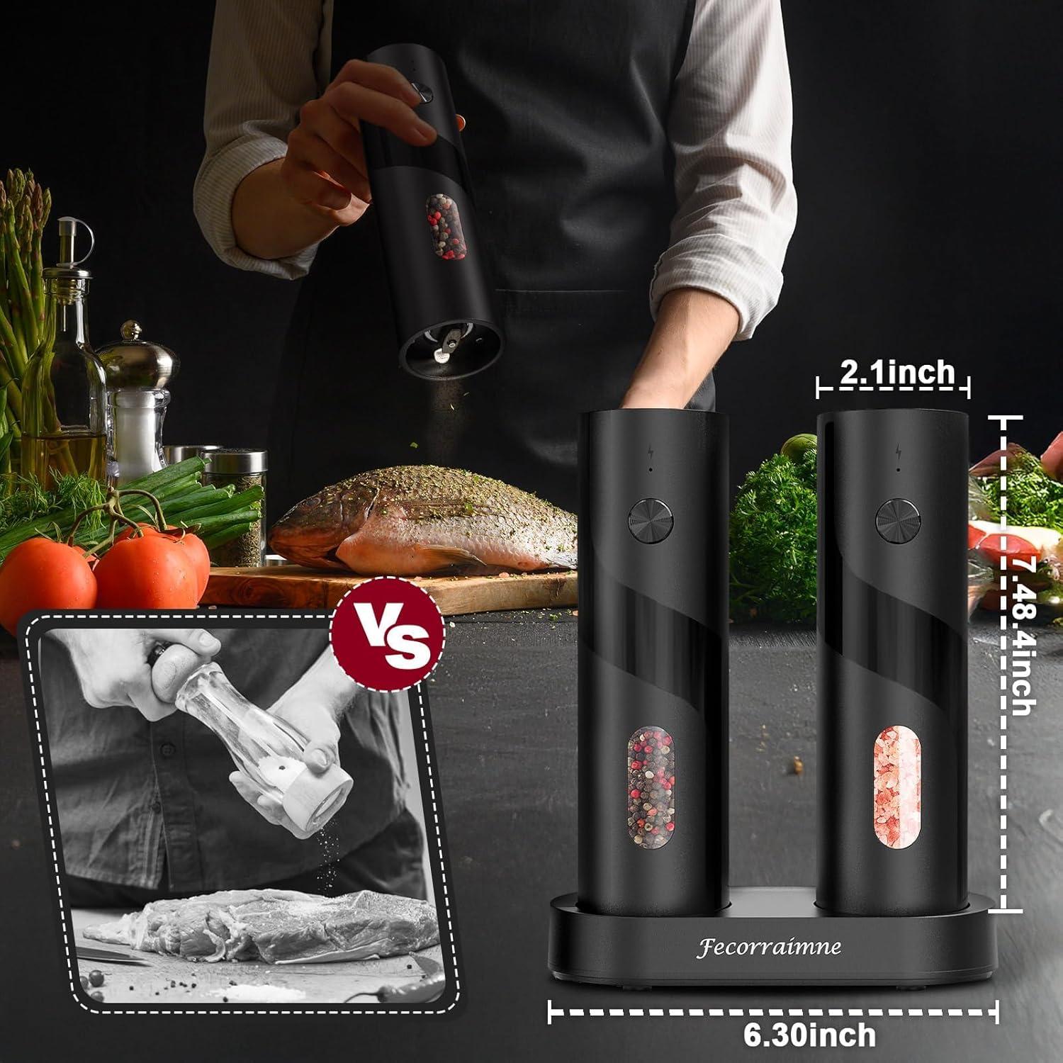 Juego de Molinillos Eléctricos de Sal y Pimienta Fecorraimne 110ml