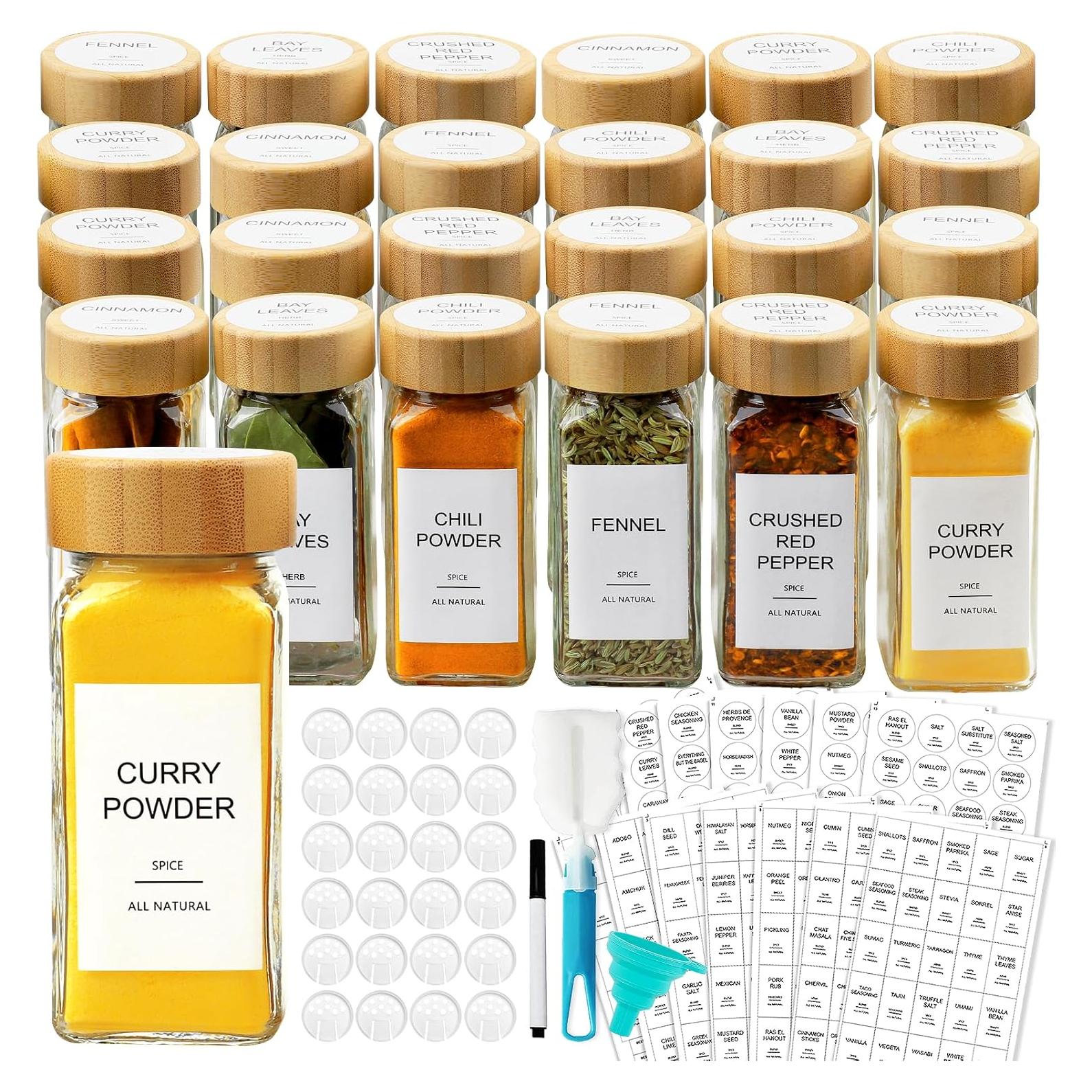 Juego de Frascos de Especias AISIPRIN 24 Piezas 118ml Vidrio