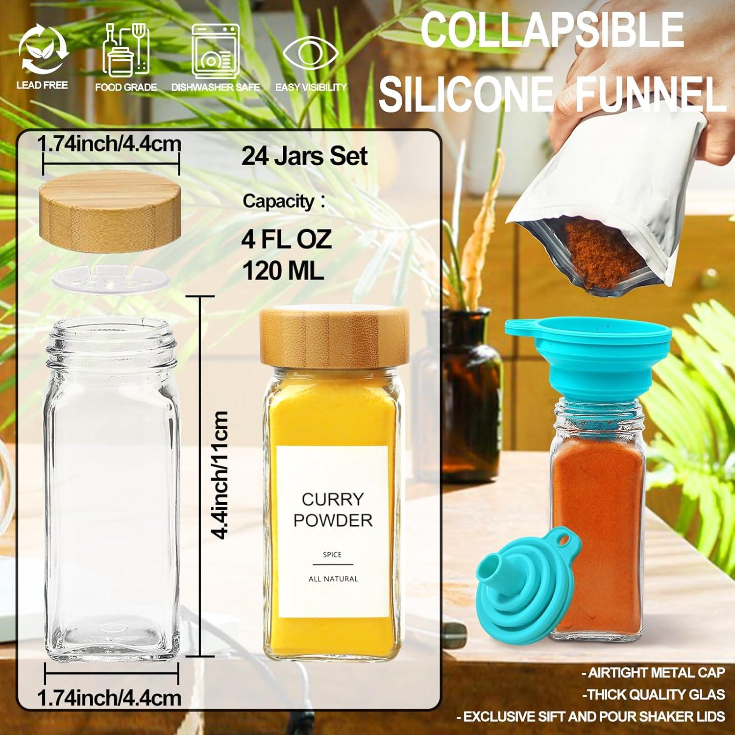 Juego de Frascos de Especias AISIPRIN 24 Piezas 118ml Vidrio