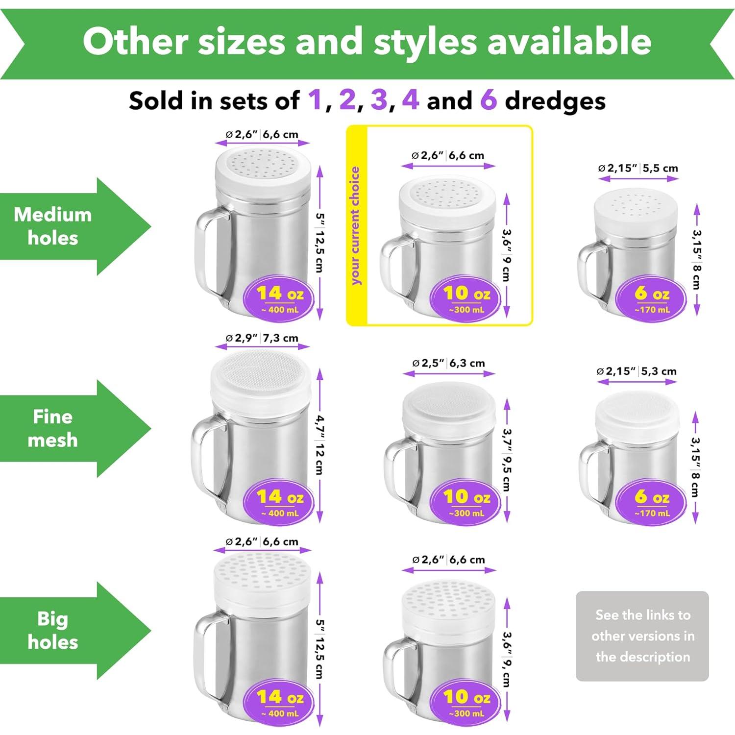 Tamizadores de Especias CUSINIUM 10 Oz Acero Inoxidable 2 Pcs