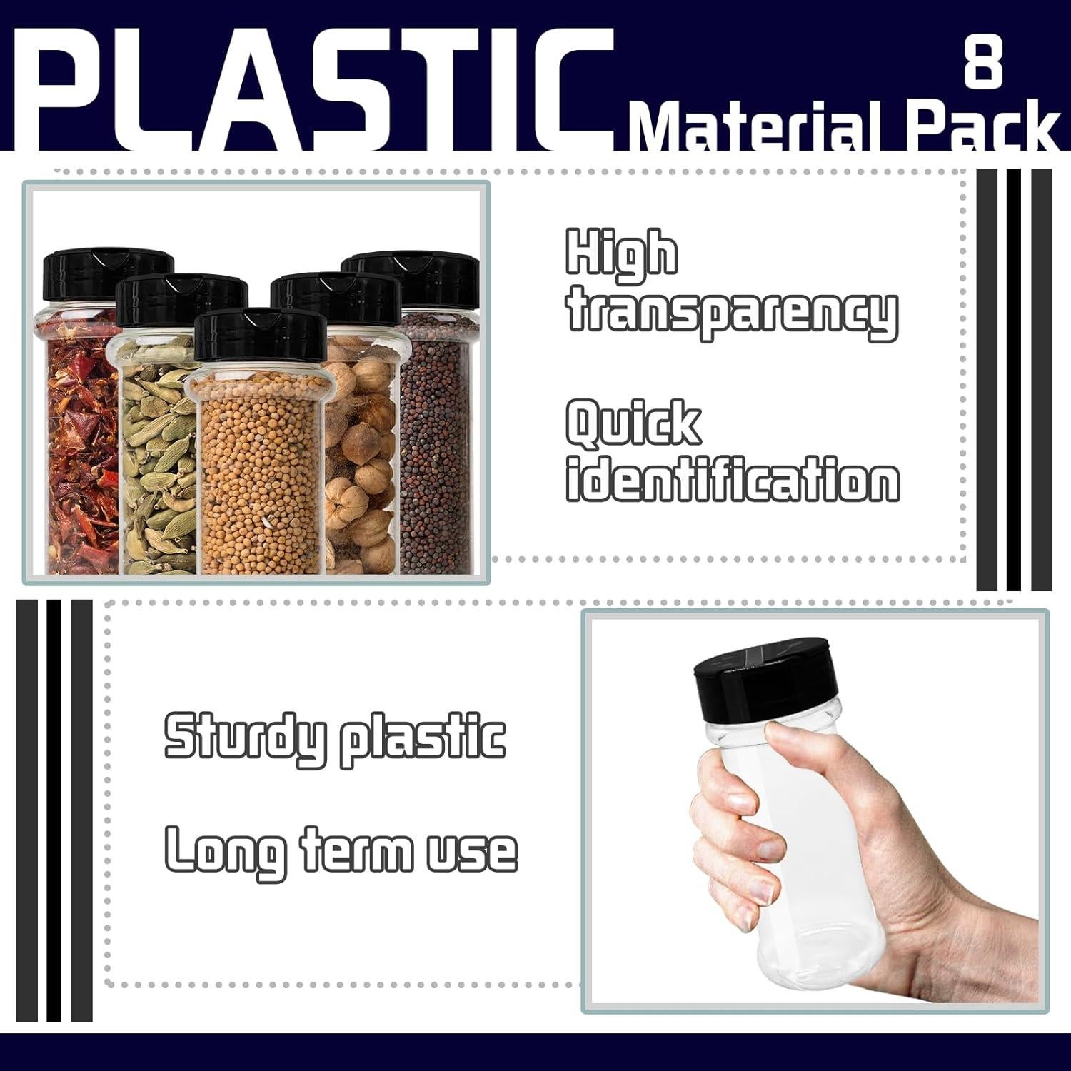 Paquete de 8 Botellas de Plástico OJYUDD 170 ml Redondas