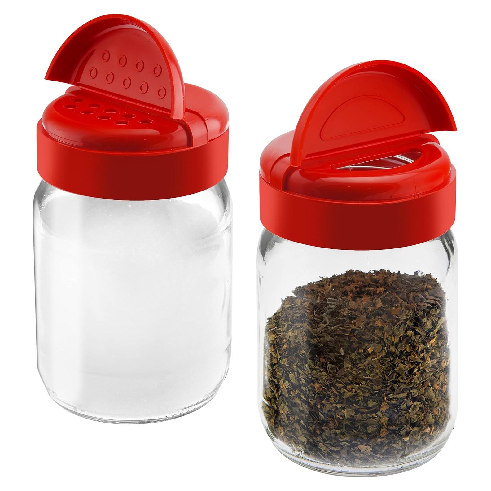 Set de 2 Tarros de Especias de Vidrio Tribello 6oz Rojo