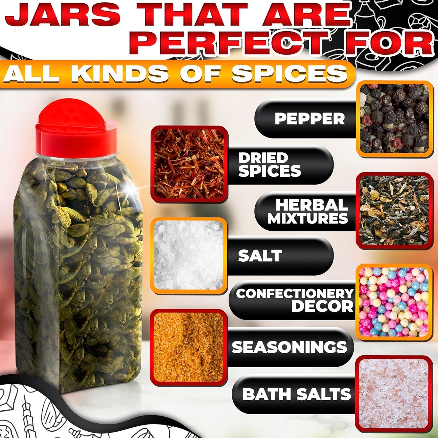 2 Tarros de Almacenamiento de Especias Reluen 946ml con Tapas