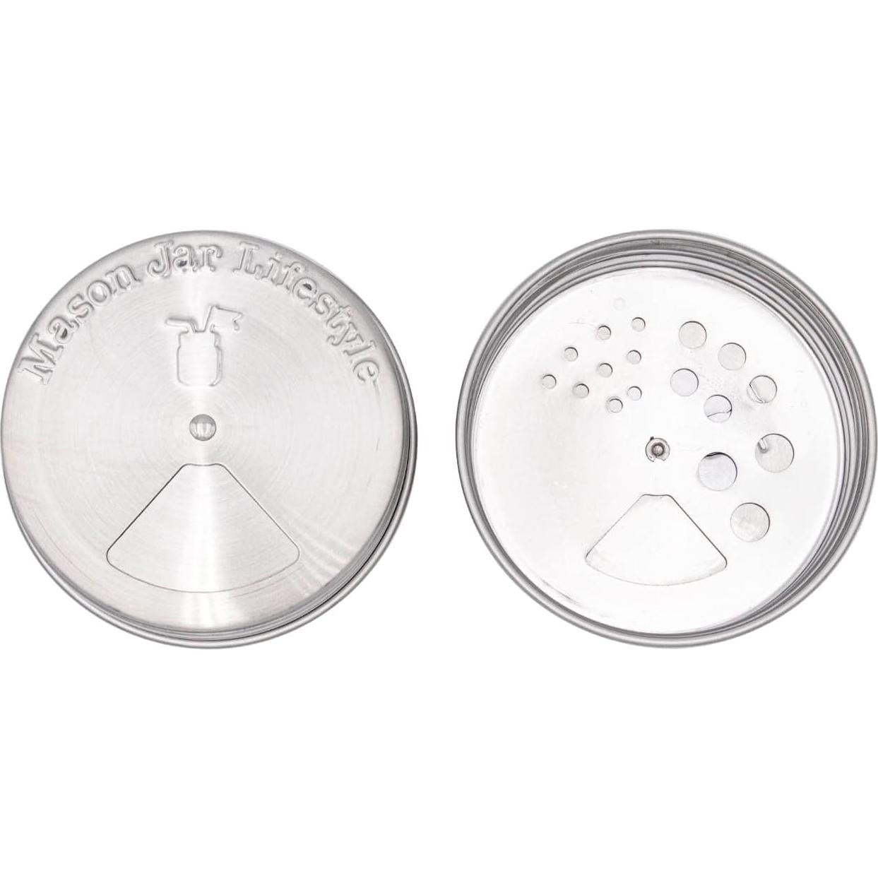 Tapa de Especias Mason Jar Lifestyle - Acero Inoxidable - Paquete de 4
