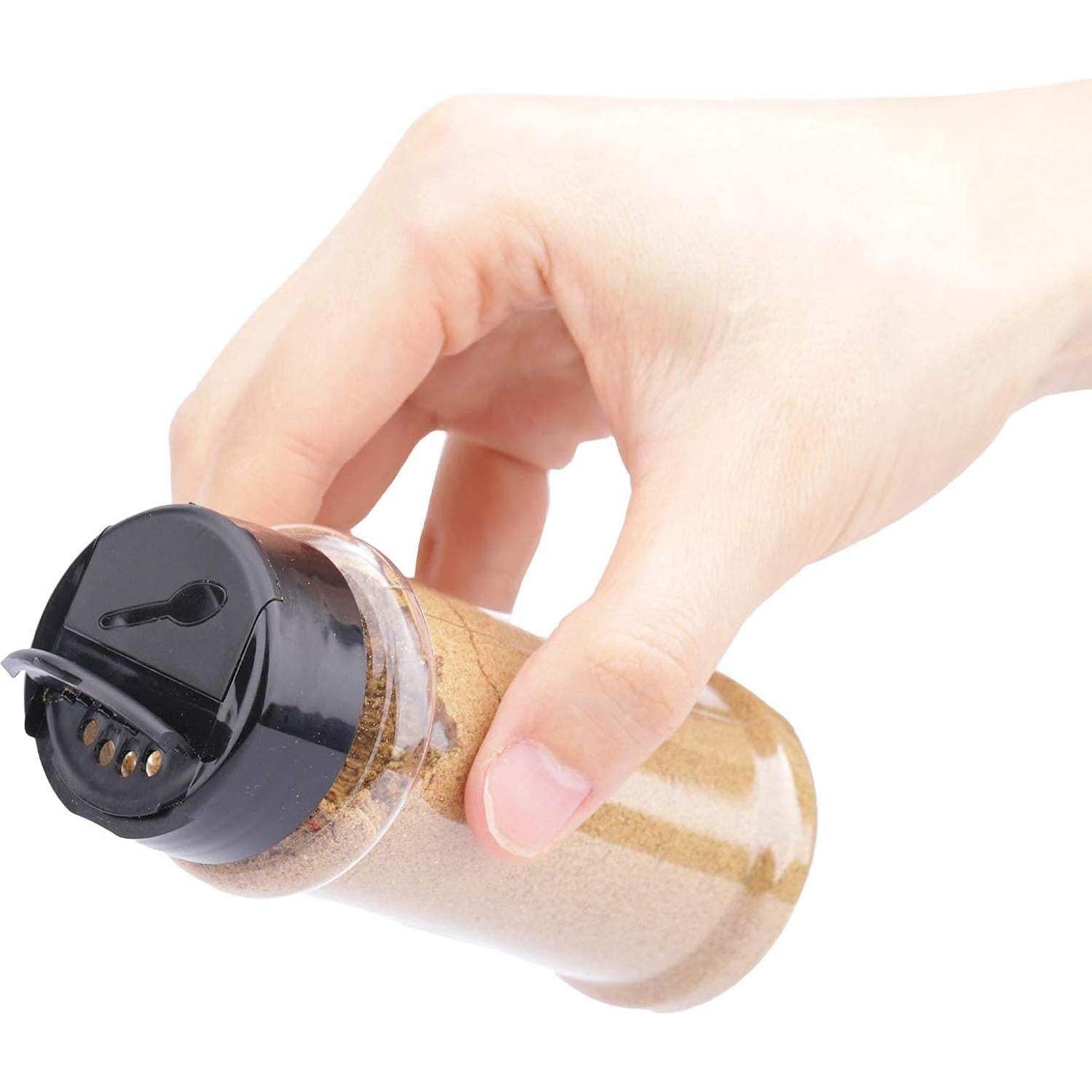 Tarros de Especias de Plástico TUZAZO 3 oz - 14 Pcs con Etiquetas