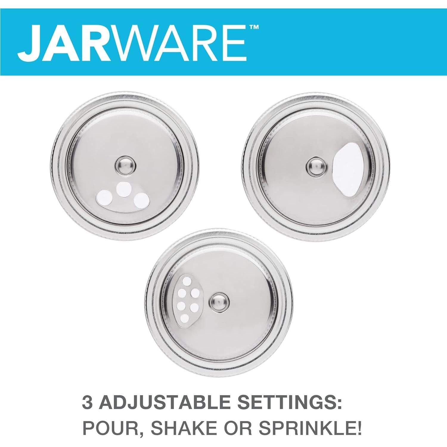 Tapa de Especias Jarware Acero Inoxidable Boca Ancha