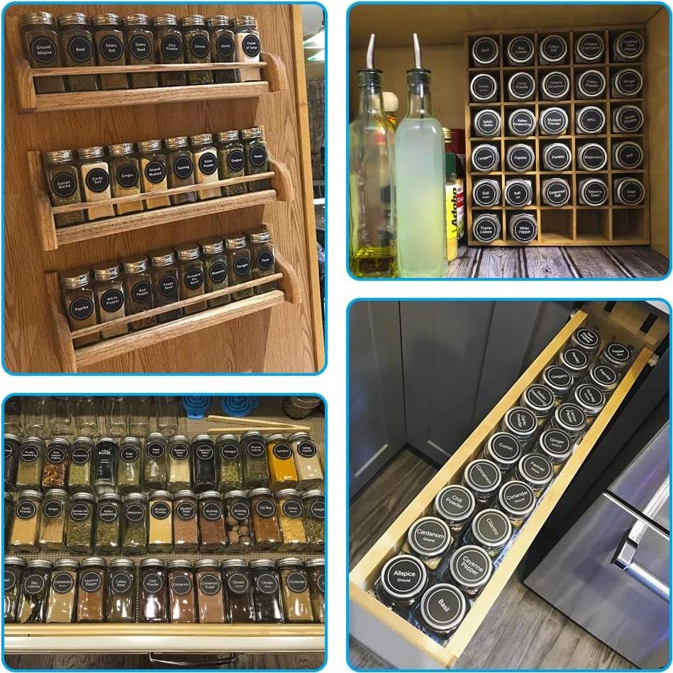 Tarros de Especias de Vidrio AOZITA 24 Pcs 118ml Cuadrados