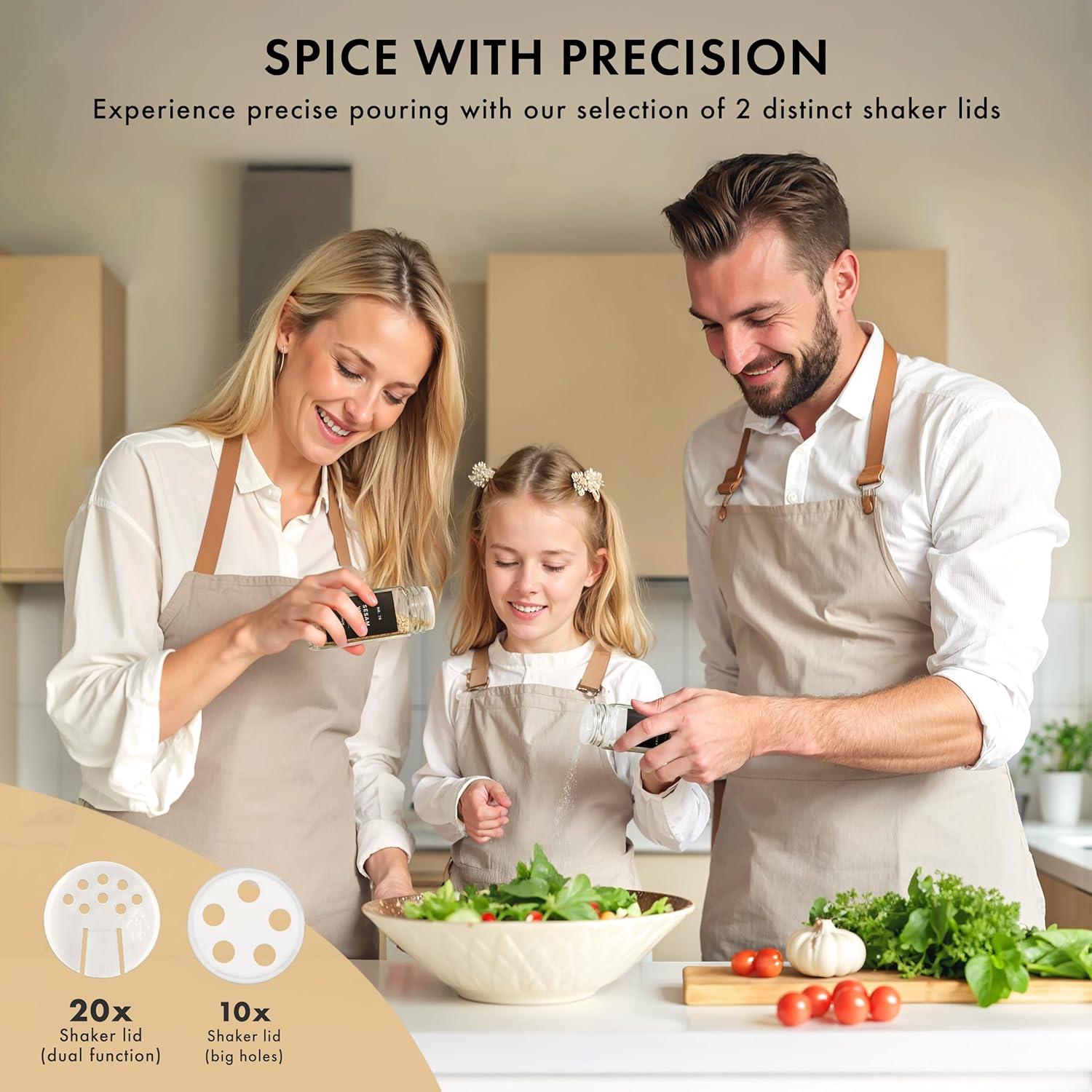 Tarros de Especias EDELHAUS® Cuadrados con Tapa de Bambú - 24 Piezas