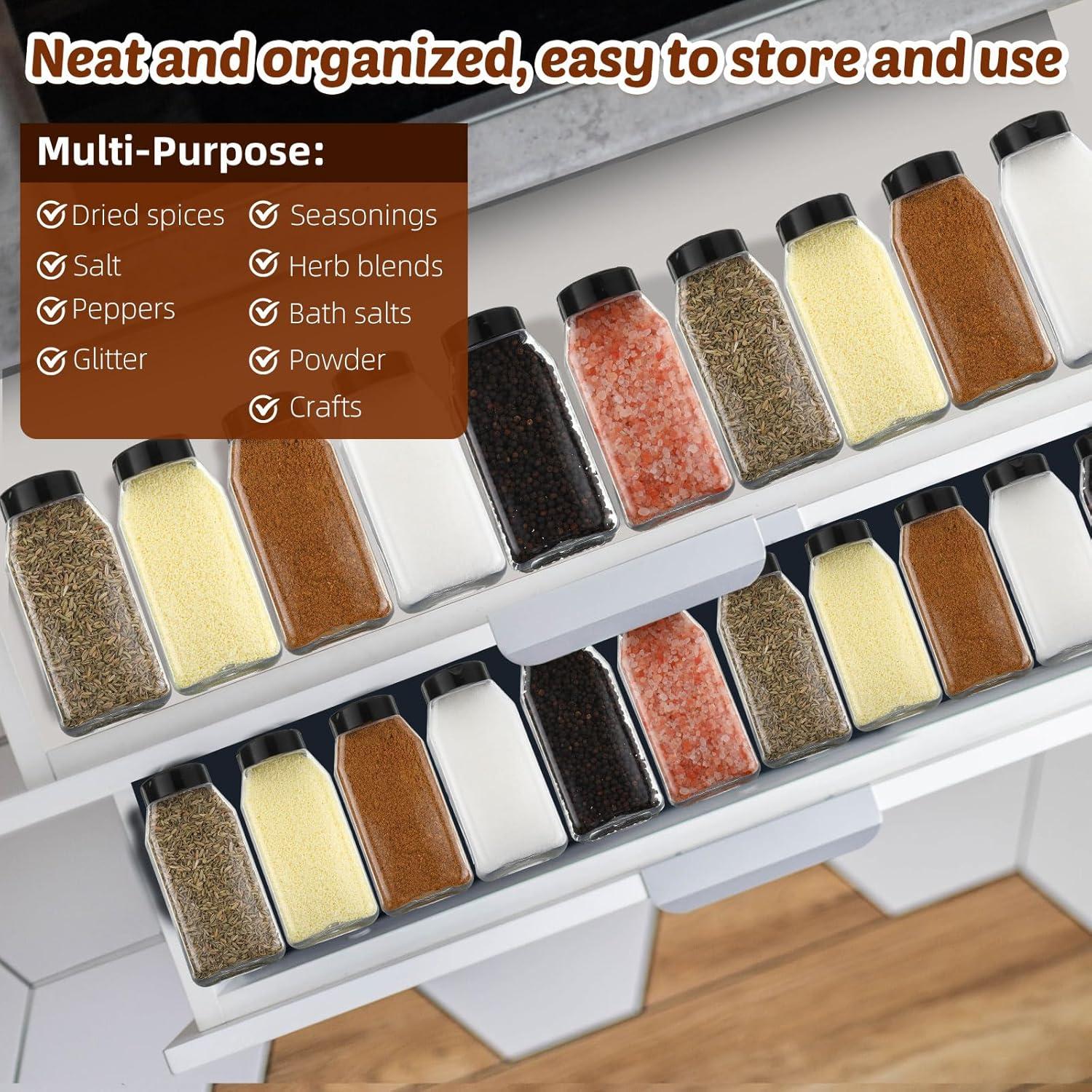 Mifoci 28 Tarros de Especias Plástico 475 ml Cuadrados con Etiquetas