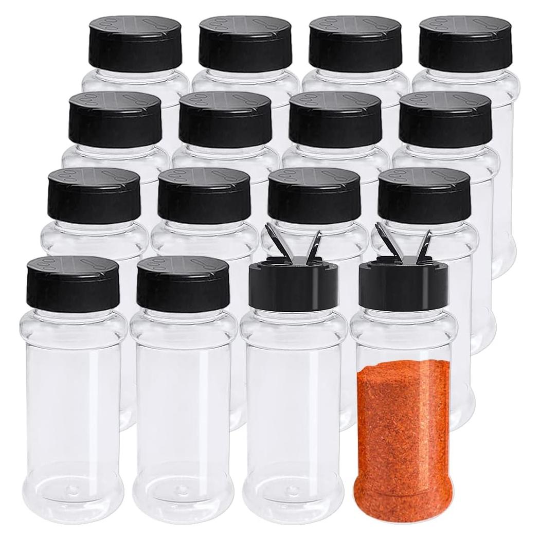 16 Botellas de Especias de Plástico 100ml OJYUDD - Tarros Reutilizables