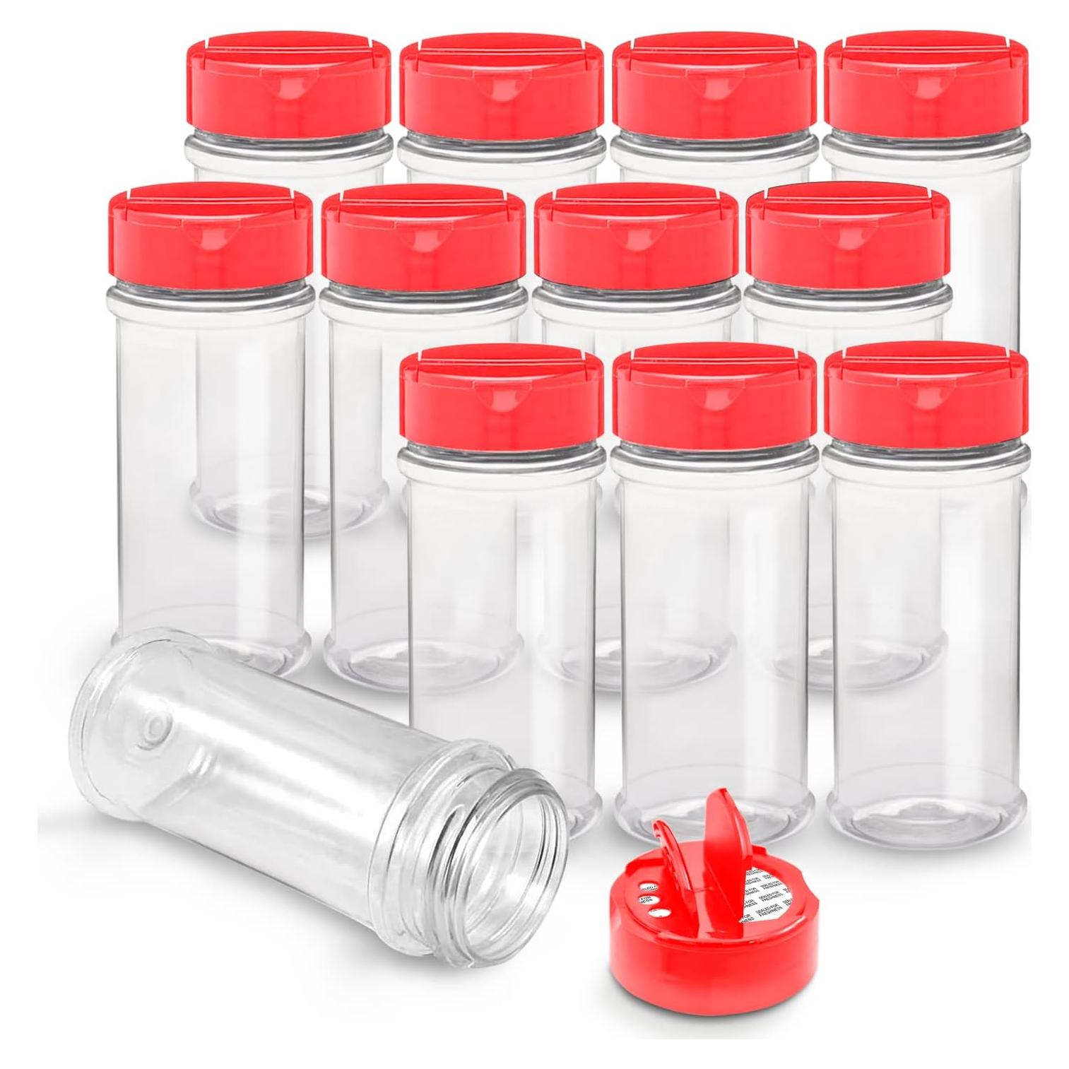 RoyalHouse Paquete de 12 Tarros de Especias 155.9 ml con Tapa Roja