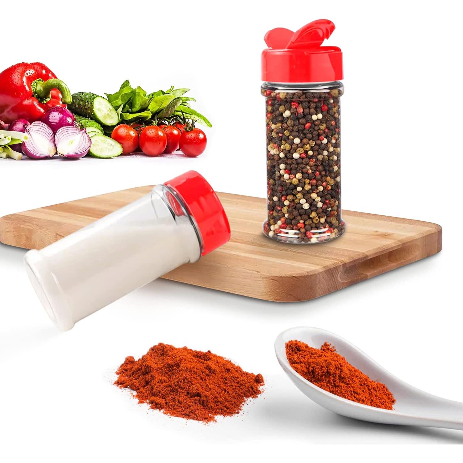 RoyalHouse Paquete de 12 Tarros de Especias 155.9 ml con Tapa Roja