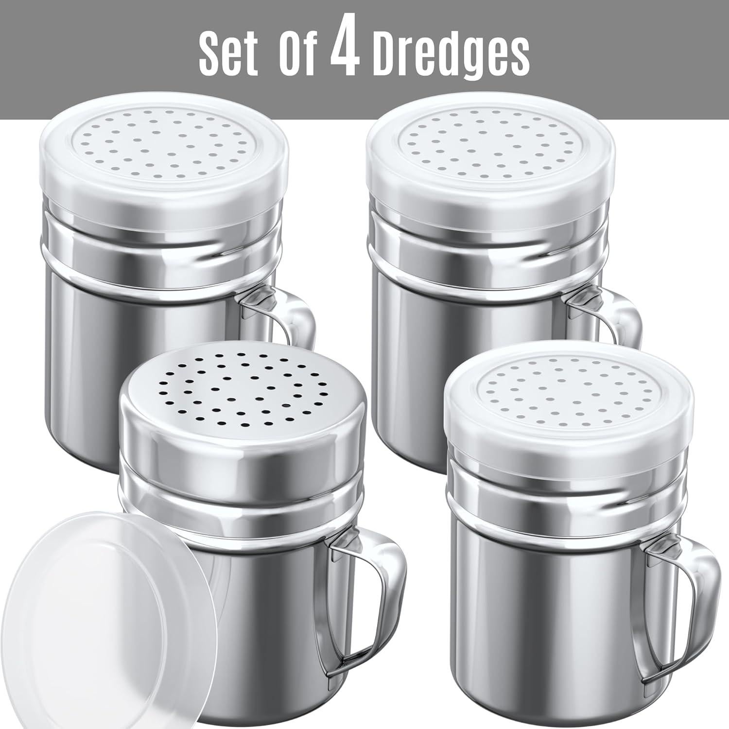 Juego de 4 Sacudidores de Sal y Pimienta CUSINIUM 10oz Acero Inoxidable