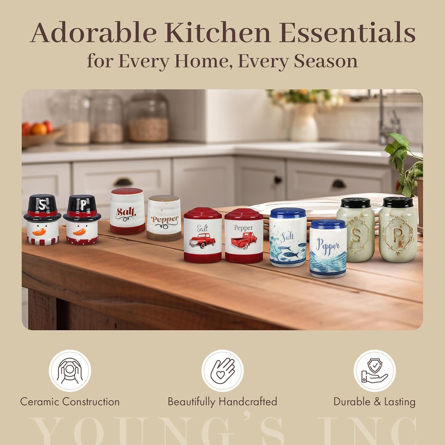 Juego de Salero y Pimentero Cerámica Young's Inc 2 Pcs